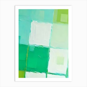 Popping Blue Green Squares Art Print