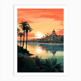 Coronado Beach San Diego California, Vibrant Painting 2 Art Print