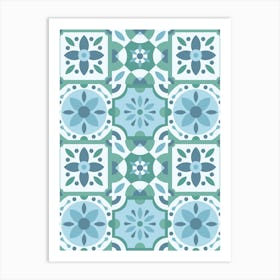 Tile Pattern - Azulejo - vector tiles, Portuguese tiles Art Print