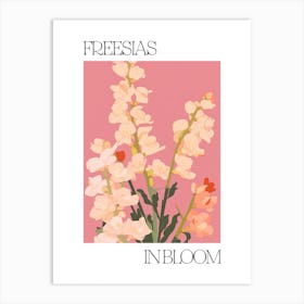 Freesias In Bloom Flowers Bold Illustration 1 Art Print