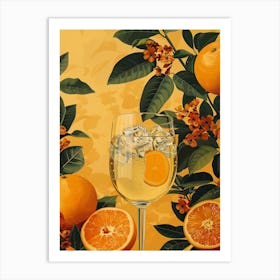 Oranges In A Glass Art Print