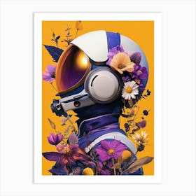 Flower astronaut Art Print