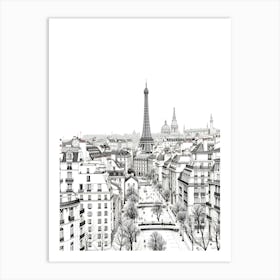 Paris In Black And White 1 Art Print