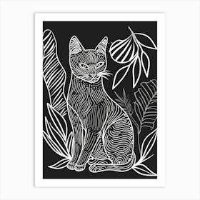 Thai Cat Minimalist Illustration 2 Art Print
