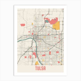 Tulsa Map Poster Art Print