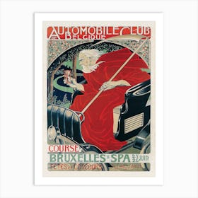 Automobile Club Belgique, Course Bruxelles – Spa (1898) Art Print