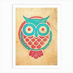 Owl "Watercolor Painting" Art Print