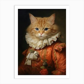 Ginger Cat With Ruffled Collar 4 Art Print