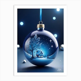 Snowy Christmas ball Art Print