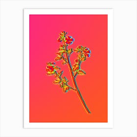 Neon Cape African Queen Botanical in Hot Pink and Electric Blue n.0465 Art Print