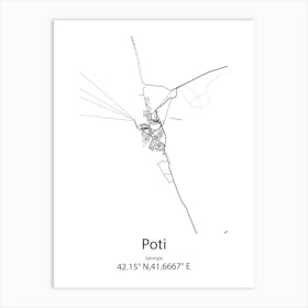 Poti,Georgia Minimalist Map Art Print