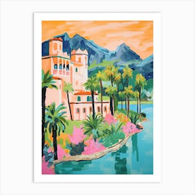 The Chateau At Lake La Quinta   La Quinta, California   Resort Storybook Illustration 2 Art Print