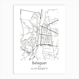 Balaguer,Spain Minimalist Map Art Print