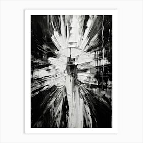 Echo Abstract Black And White 4 Art Print