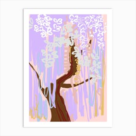 Weeping Willow Tree Pastel Abstract Art Print