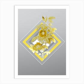 Botanical Single May Rose in Yellow and Gray Gradient n.350 Art Print