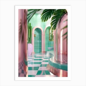 Pink Bathroom 2 Art Print