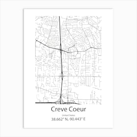 Creve Coeur,United States Minimalist Map Art Print