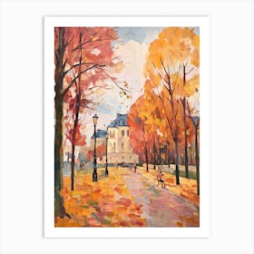 Autumn City Park Painting Parc De La Vilette Paris Art Print