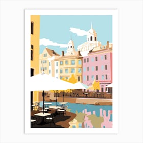Helsinki, Finland, Flat Pastels Tones Illustration 2 Art Print