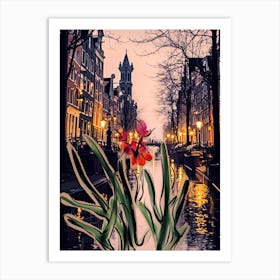 Amsterdam, Flower Collage 6 Art Print