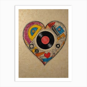 Heart Of Vinyl 3 Art Print