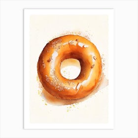 Pumpkin Spice Donut Cute Neon 4 Art Print