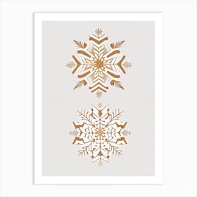 Delicate, Snowflakes, Retro Minimal 1 Art Print