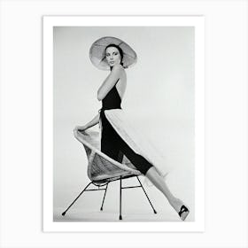 Grace Kelly Wearing Large Hat Art Print