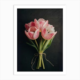 Bouquet Of Pink Tulips Art Print