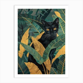 Black Cat In The Jungle 5 Art Print