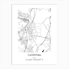 Lustenau,Austria Minimalist Map Art Print