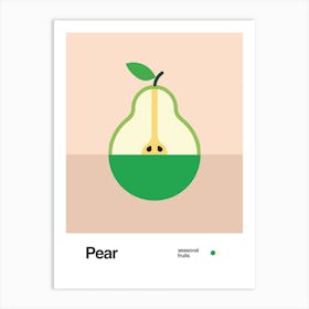 Minimalist Pear Poster - Seasonal Fruits Art Print