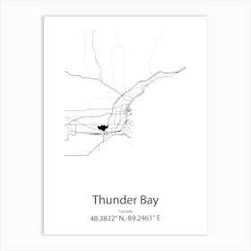 Thunder Bay,Canada Minimalist Map Art Print