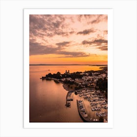 Sunset Over A Marina Art Print