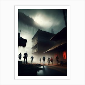 Zombies In A City Art Print