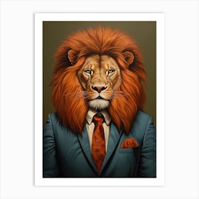 Lion Art Painting Contemporary Style 1 Art Print