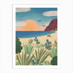 Cactus Beach in Sunrise Art Print