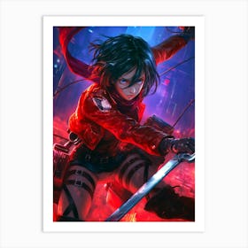 Mikasa Ackerman Attack On Titan 1 Art Print