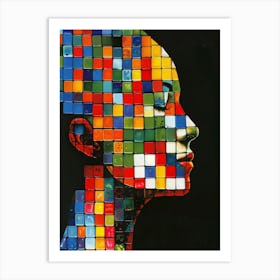 Mosaic Head Of A Woman Art Print