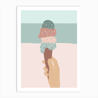 Ice Cream At The Beach Art Print
