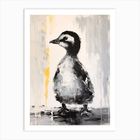 Minimalist Brushstroke Portrait Of A Duckling 3 Art Print