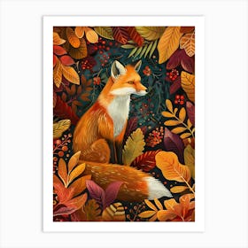 Solitary Fox In The Autumn 5 Art Print