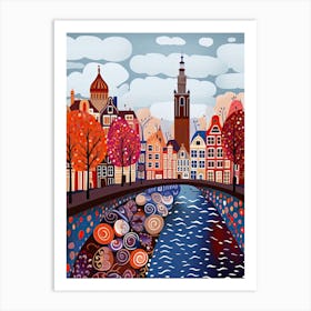 Amsterdam, Illustration In The Style Of Pop Art 3 Art Print