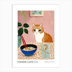 Foodie Cats Co Cat And Ramen 3 Art Print