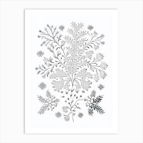 Nature, Snowflakes, William Morris Inspired 1 Art Print