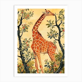 Storybook Style Illustration Of A Giraffe 6 Art Print