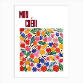 Mon Cheri Poster Cherries Matisse Style 4 Art Print