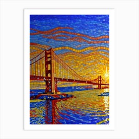 Golden Gate Bridge Mosaic 1 Art Print