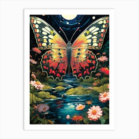 Butterfly In The Night Art Print